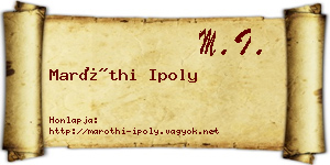 Maróthi Ipoly névjegykártya